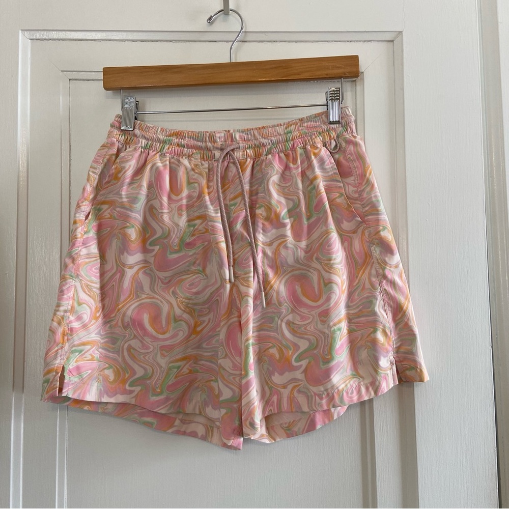 Outdoor Voices swim trunks with Paisley Print